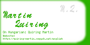 martin quiring business card